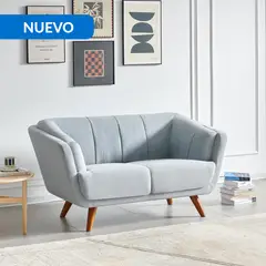 JUST HOME COLLECTION - Sofá 2 cuerpos Candice 150x79x86.5 cm Azul claro