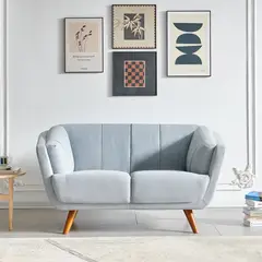 JUST HOME COLLECTION - Sofá 2 cuerpos Candice 150x79x86.5 cm Azul claro