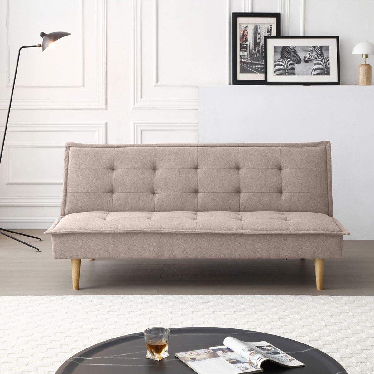 JUST HOME COLLECTION - Futón Magnus Beige 181x91x85 cm