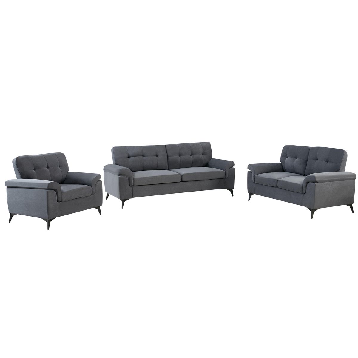 JUST HOME COLLECTION - Set de Sofás 6 cuerpos Everest 211x90x87 cm Gris