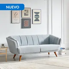 JUST HOME COLLECTION - Sofá 3 cuerpos Candice 200x78x86 cm Gris