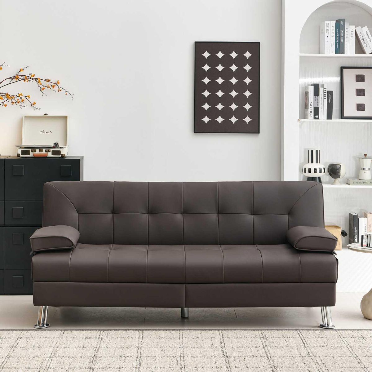 JUST HOME COLLECTION - Futón Siena Café con Cajones 191x89x88 cm