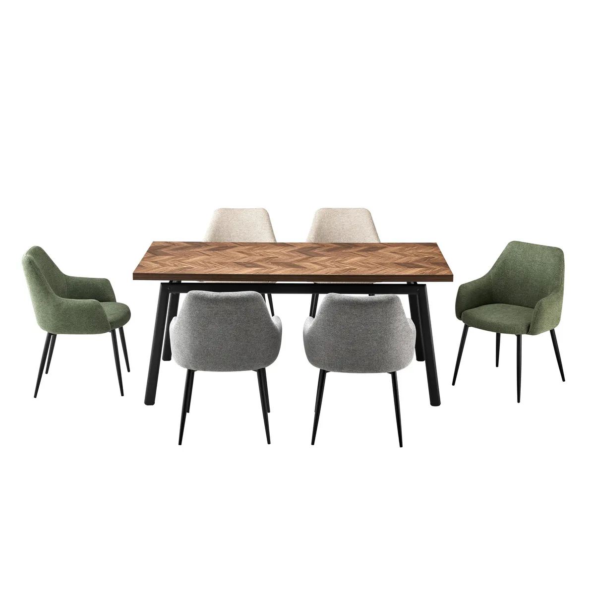 Juego de Comedor Campania 6 Sillas Mesa Rectangular 180x90x76cm Café, marca JUST HOME COLLECTION - Foto 2