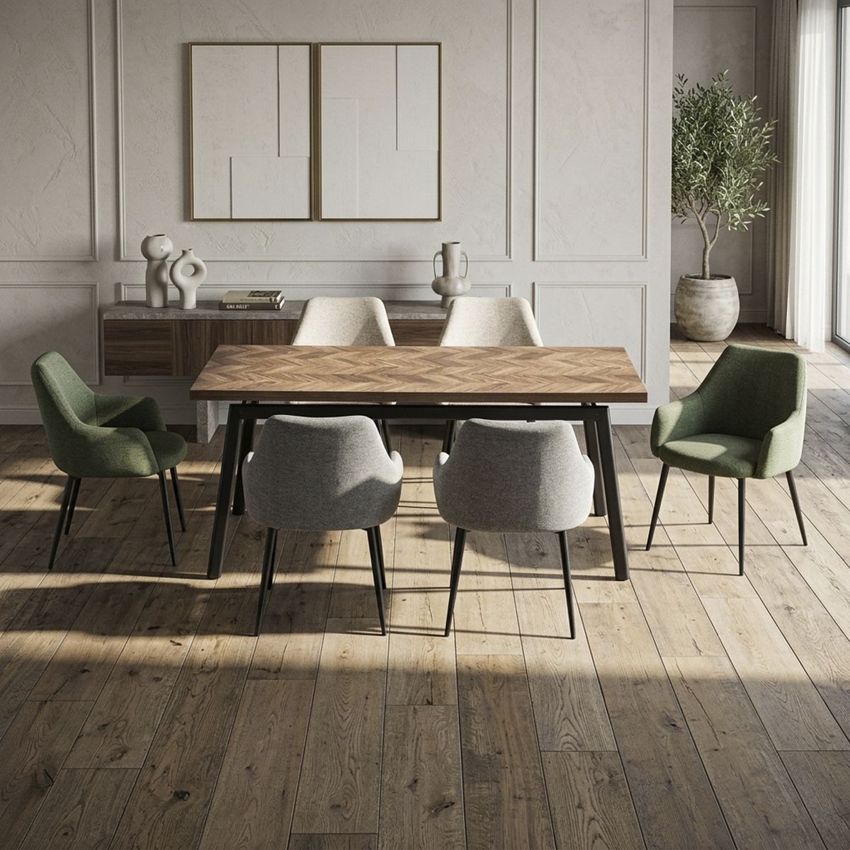Juego de Comedor Campania 6 Sillas Mesa Rectangular 180x90x76cm Café, marca JUST HOME COLLECTION - Foto Principal