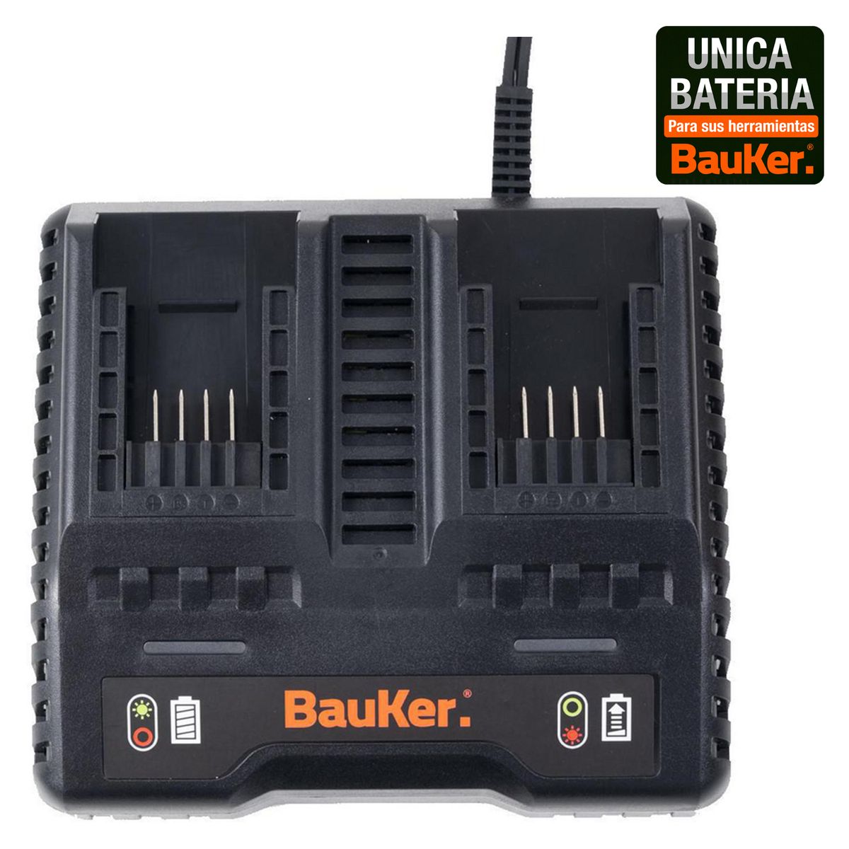 BAUKER - Cargador Doble 20 V Generación Brushless