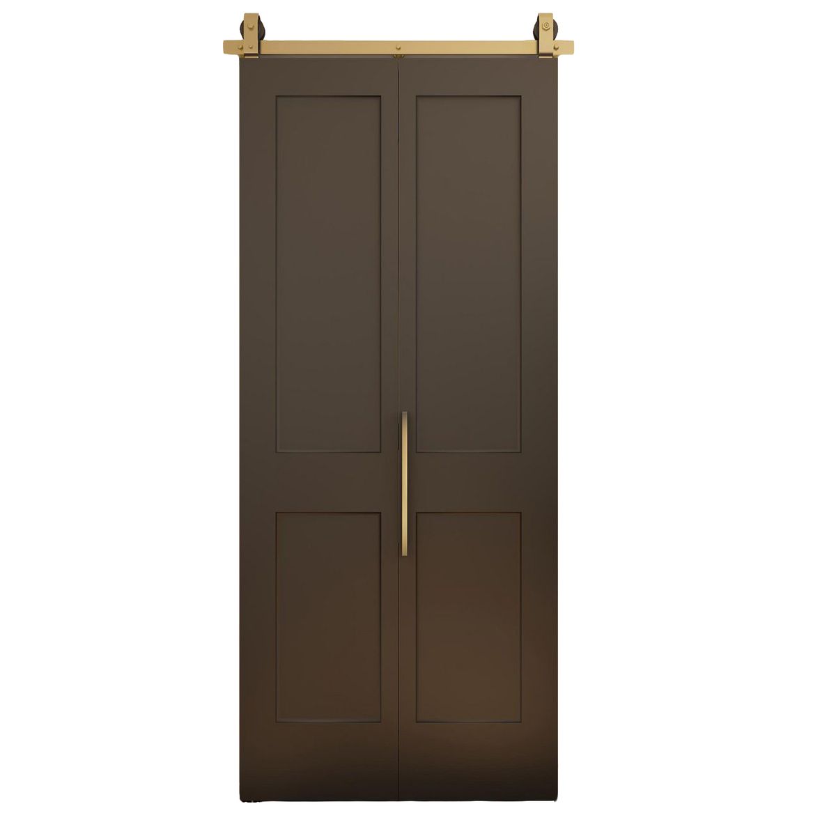 HOLZTEK - Puerta Corredera Interior Mdf 101X228 Cm Herraje Dorado