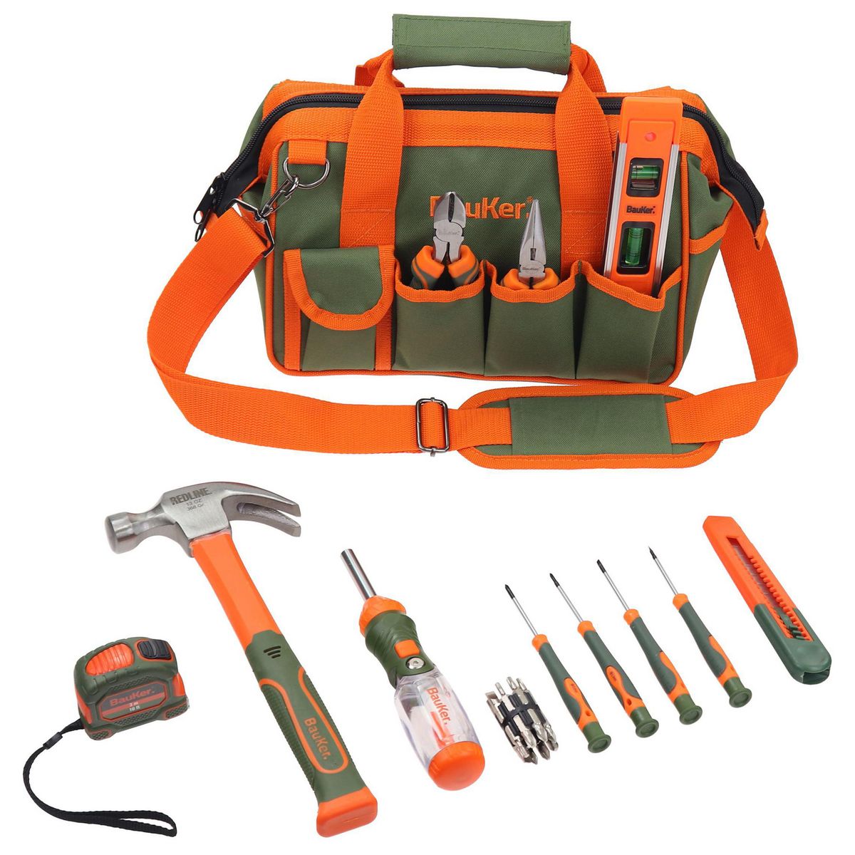 BAUKER - Kit Herramientas/Bolso 28 Piezas
