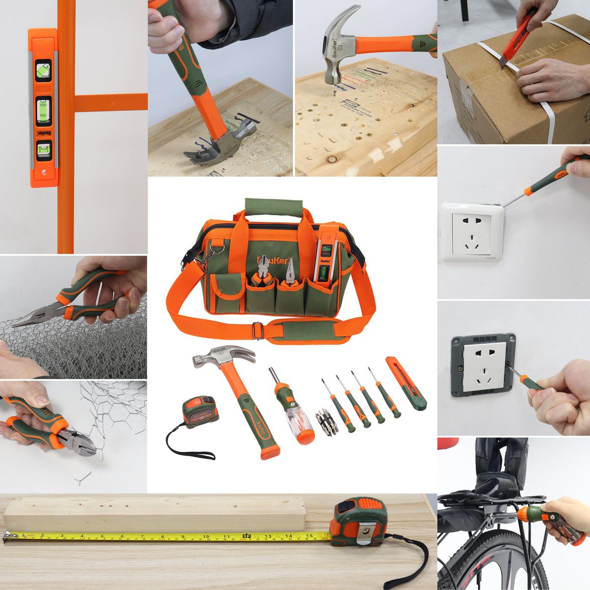 BAUKER - Kit Herramientas/Bolso 28 Piezas