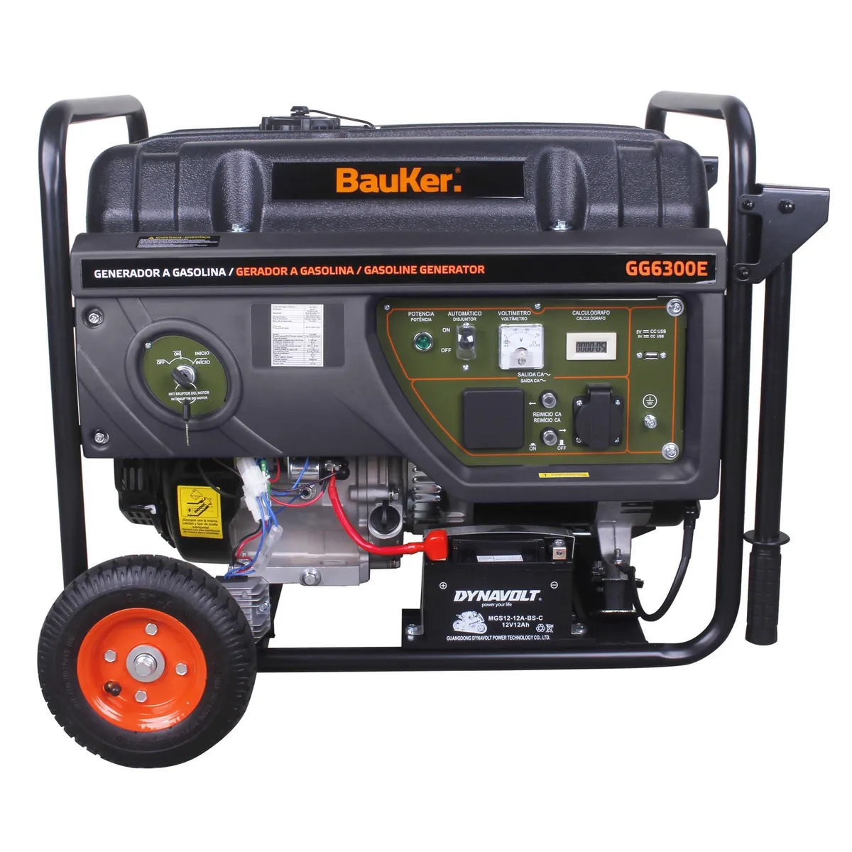 BAUKER - Generador a Gasolina Partida Eléctrica 6000 W 25 l