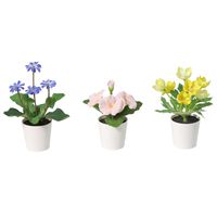 Set 3 Plantas Artificiales Mix de Flores 17 cm Colores Surtidos