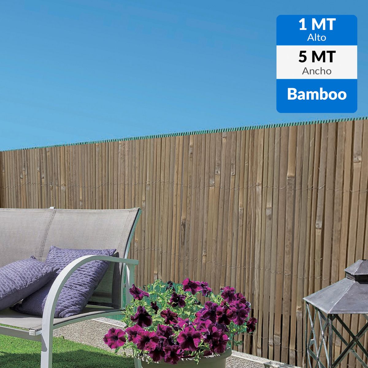 JUST HOME COLLECTION - Cierre de bamboo plano 1x5 m