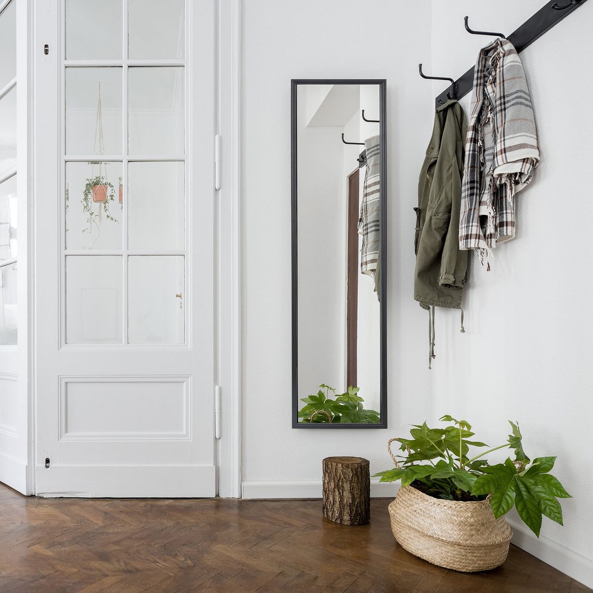 CASA BONITA - Espejo Decorativo Forma Rectangular 125x30 cm Negro