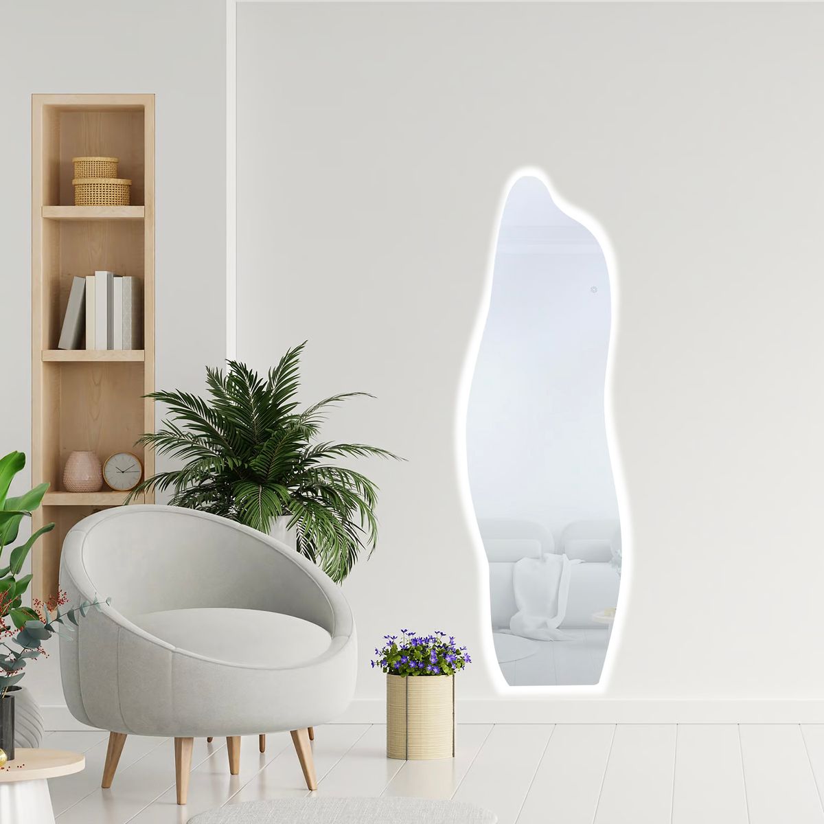 JUST HOME COLLECTION - Espejo Led Decorativo Forma Irregular 160x50 cm