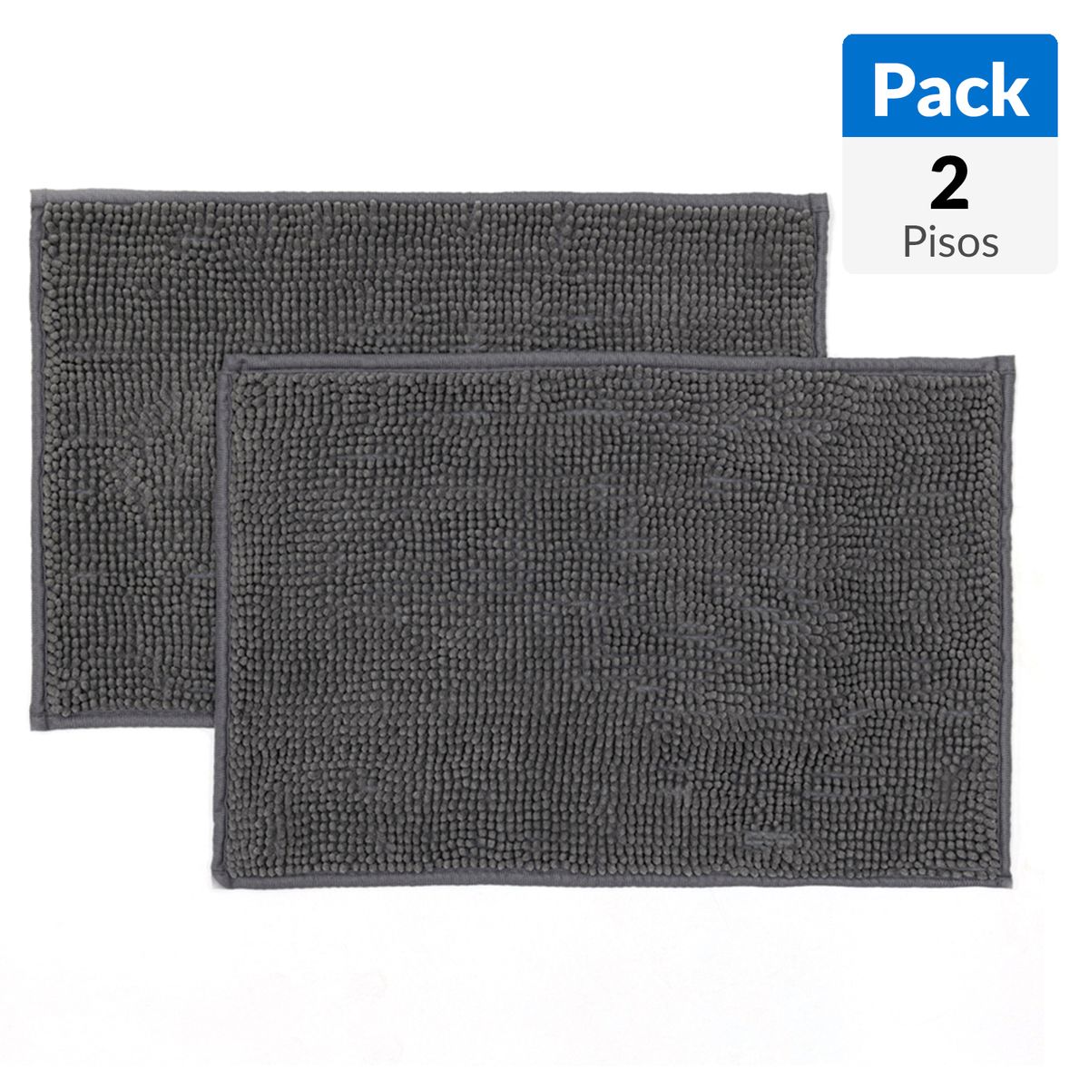 JUST HOME COLLECTION - Set de 2 Piso de Baño Menorca 40x60 cm Gris