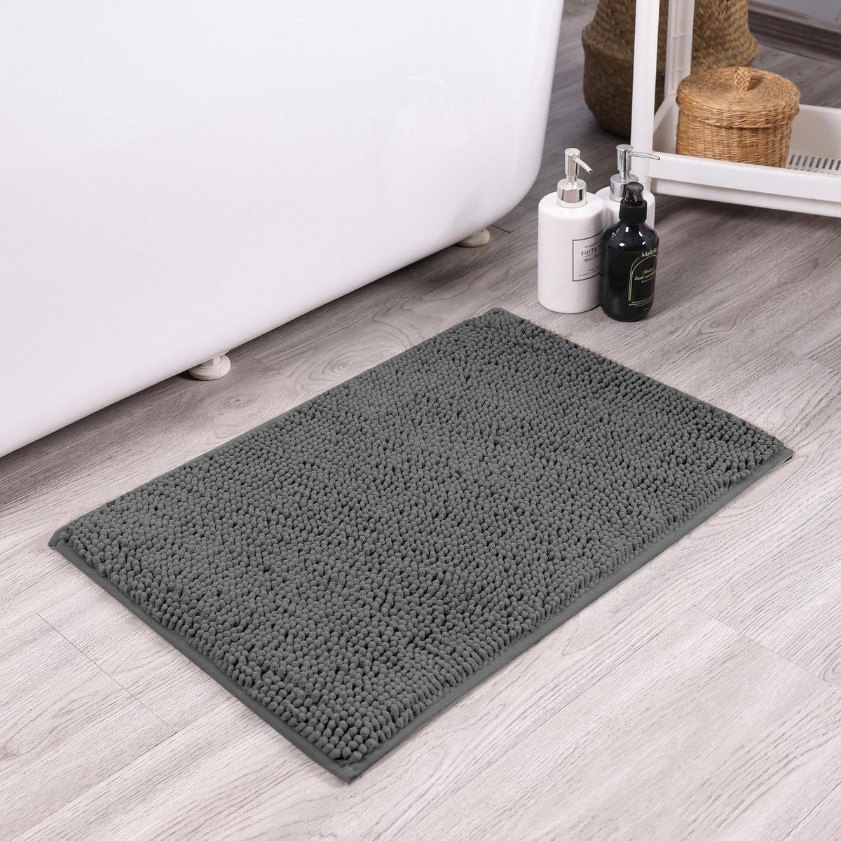 JUST HOME COLLECTION - Set de 2 Piso de Baño Menorca 40x60 cm Gris