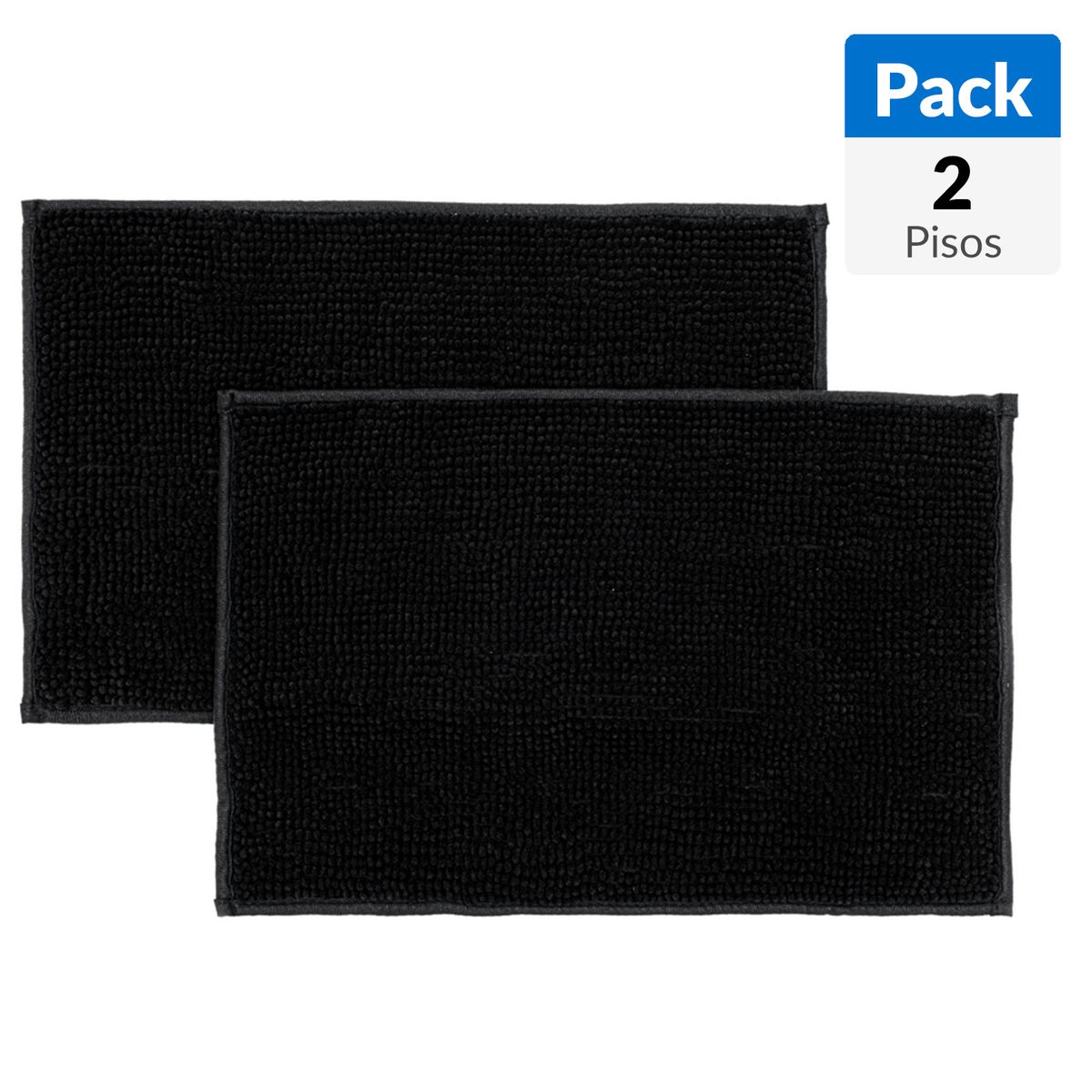 JUST HOME COLLECTION - Set de 2 Piso de Baño Menorca 40x60 cm Negro