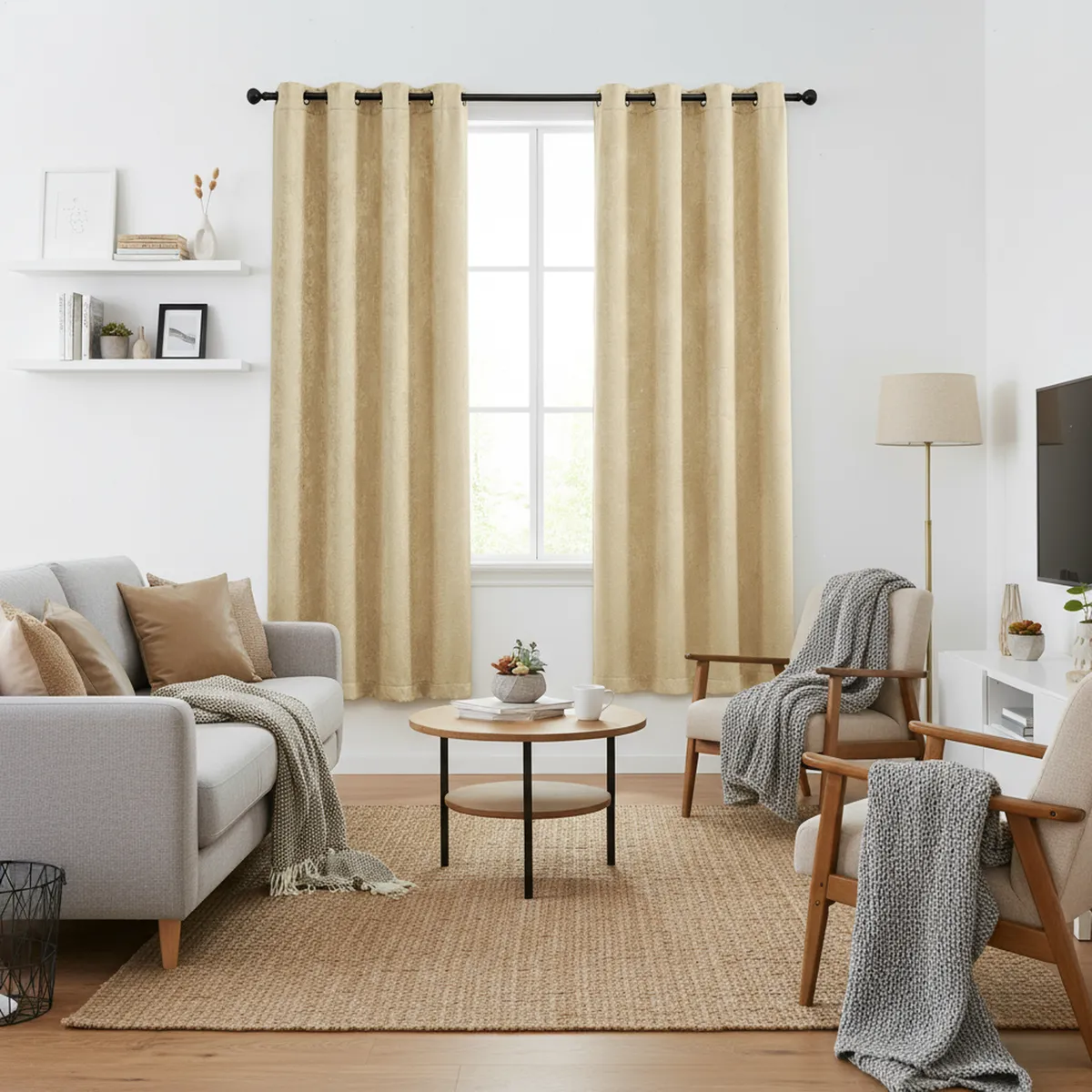 JUST HOME COLLECTION - Cortina 2 Paños 140x220 cm Beige