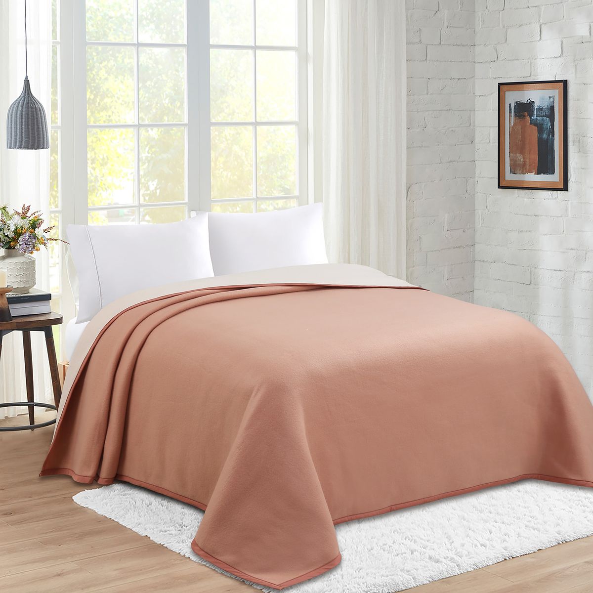 JUST HOME COLLECTION - Frazada Polar Bicolor Café Beige