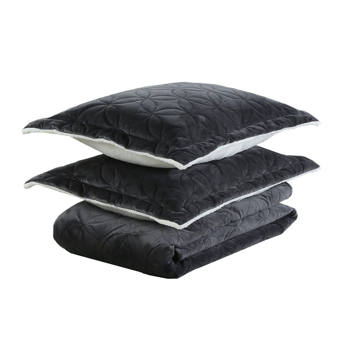 JUST HOME COLLECTION - Quilt Sherpa Grafito