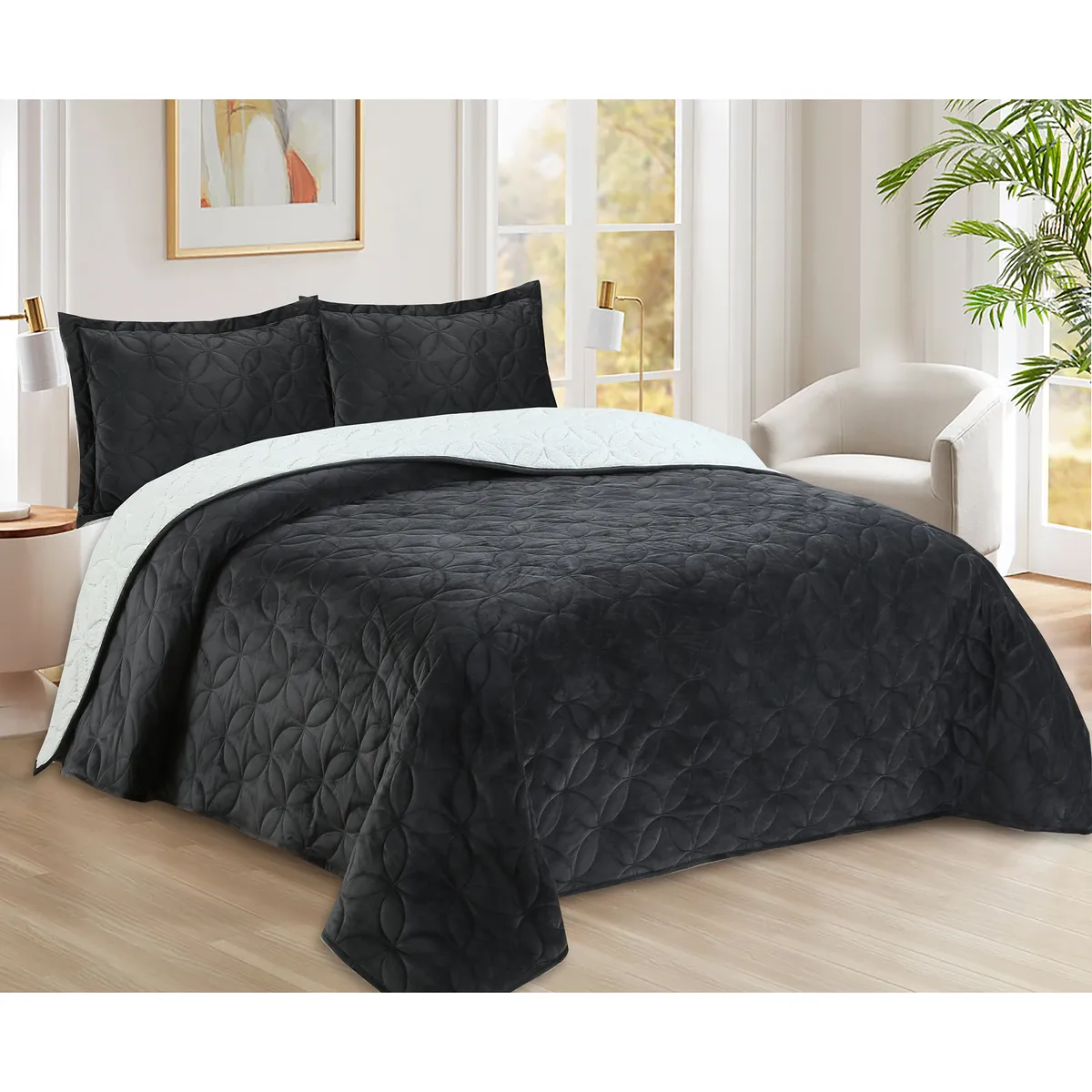 JUST HOME COLLECTION - Quilt Sherpa Grafito