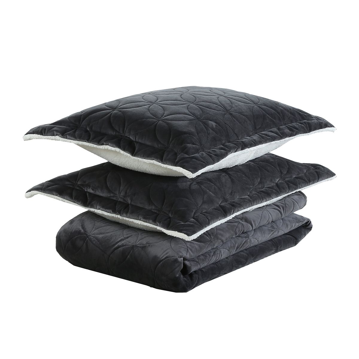 JUST HOME COLLECTION - Quilt Sherpa Grafito