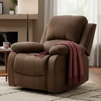 Sillón Bergere Reclinable con Masaje y Calentador 1 cuerpo Atlanta 94x101x161 cm Café