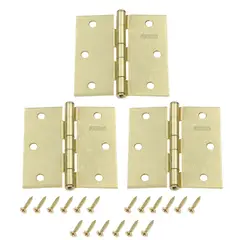 FIXSER - Pack 3 Unidades Bisagra 3,5''x3,5'' Bronce
