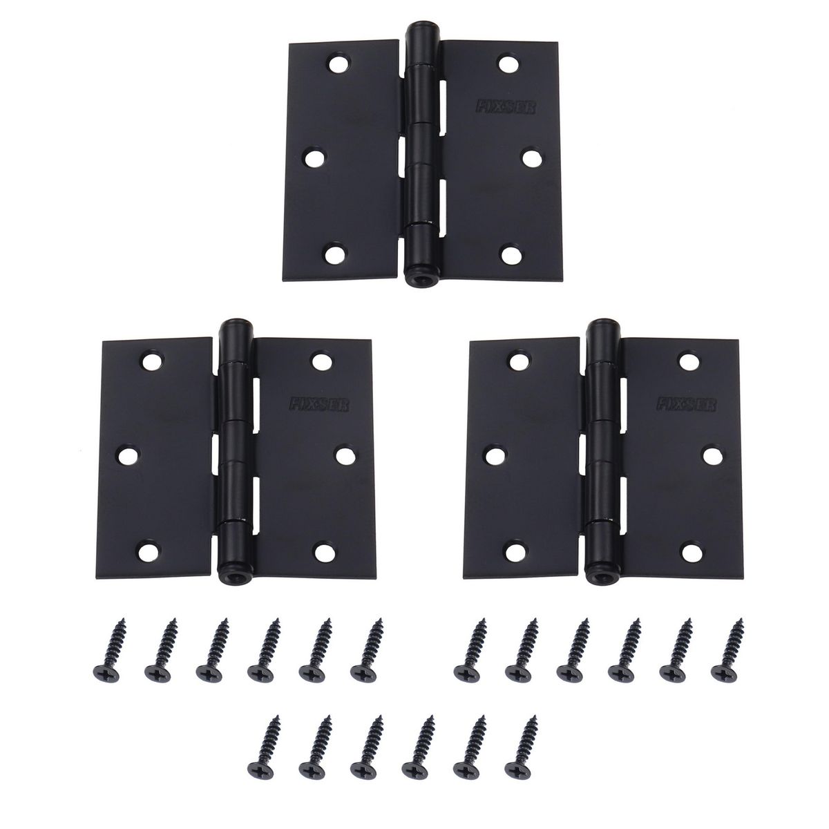 FIXSER - Pack 3 Unidades Bisagra 3X3'' Negro