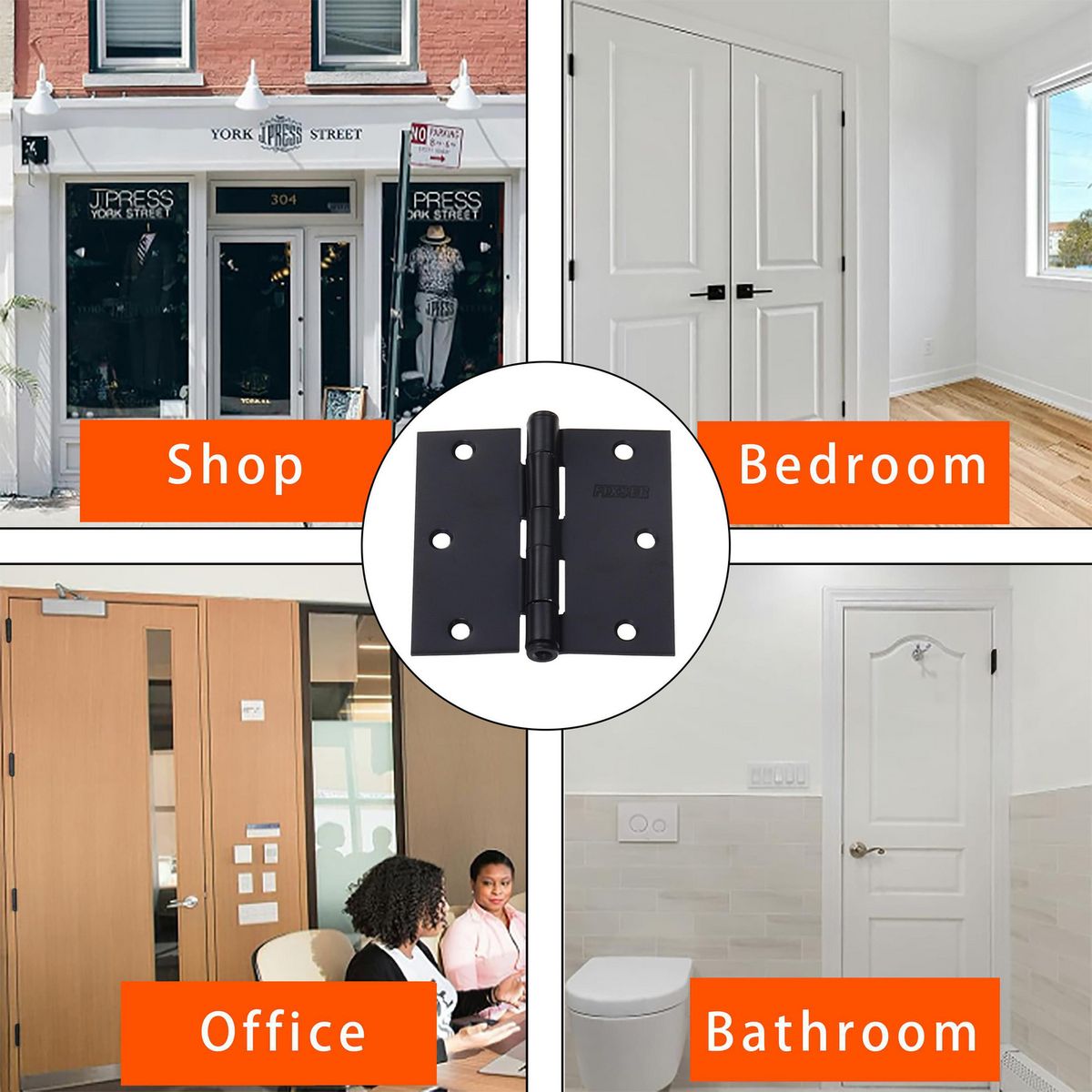 FIXSER - Pack 3 Unidades Bisagra 3X3'' Negro