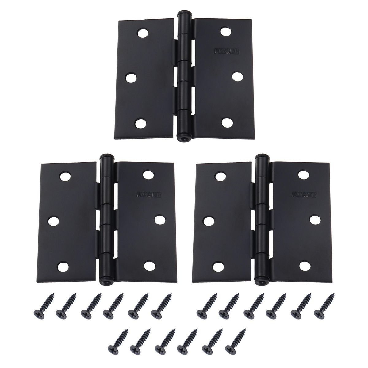 FIXSER - Pack 3 Unidades Bisagra3,5X3,5'' Negro