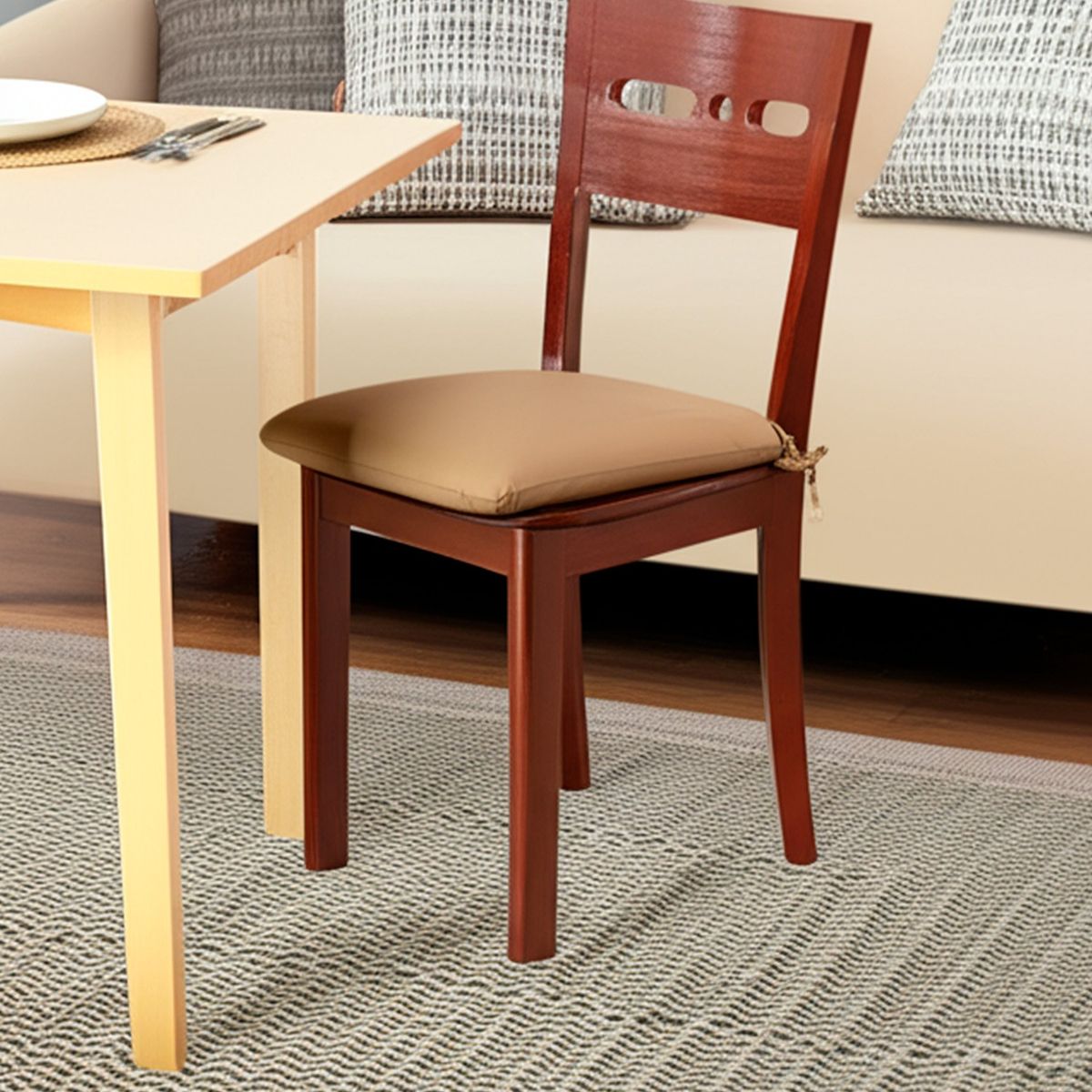 JUST HOME COLLECTION - Cojín silla con Amarras 38x38cm Taupe