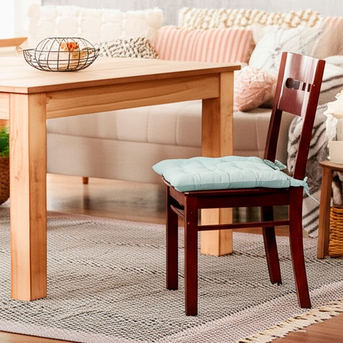 JUST HOME COLLECTION - Cojín Silla con Amarras 43x43cm Gris