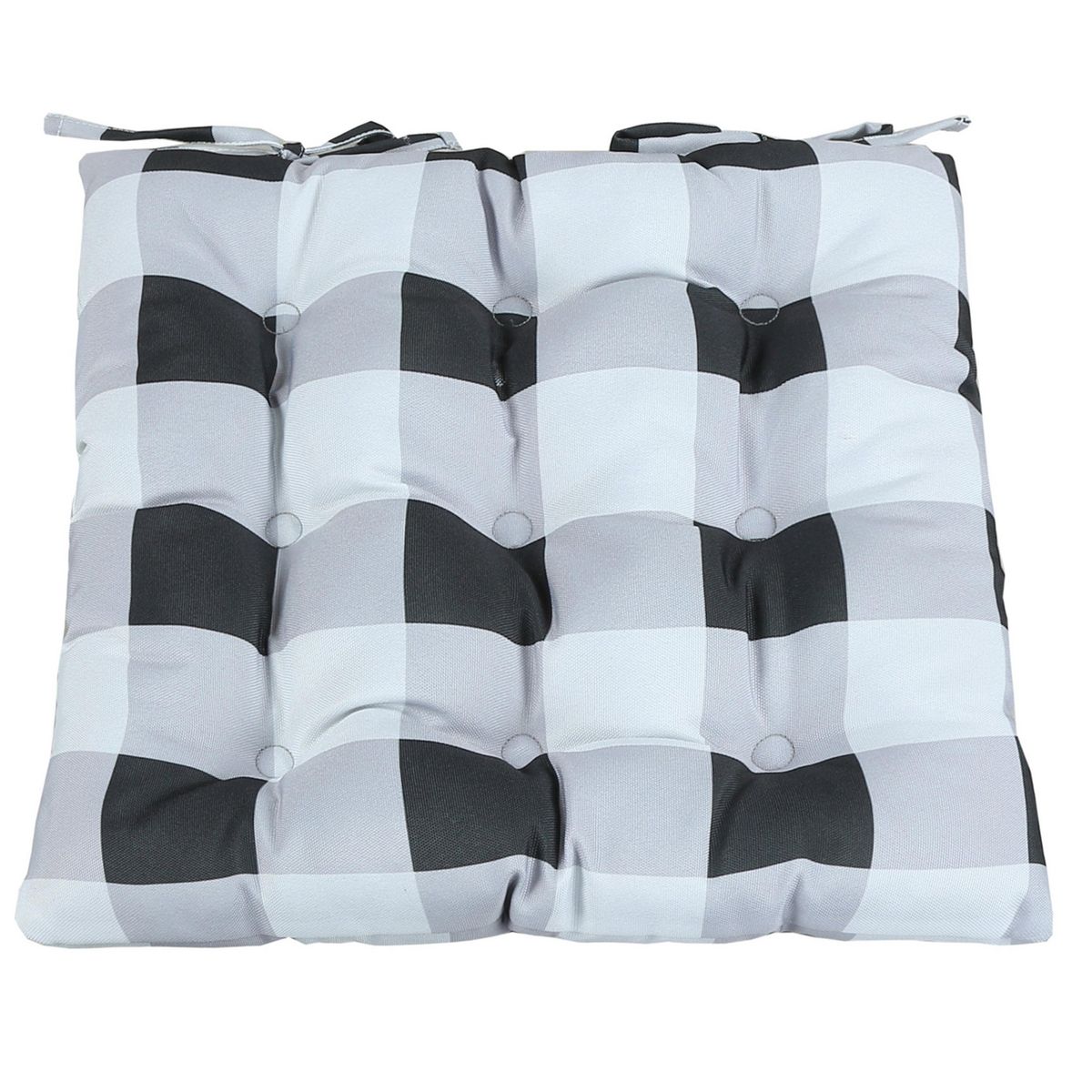 JUST HOME COLLECTION - Cojín Silla con Amarras 43x43cm Cuadros Gris