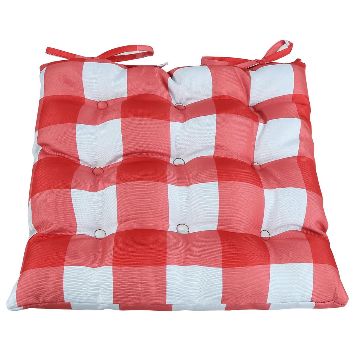 JUST HOME COLLECTION - Cojín Silla con Amarras 43x43cm Cuadros Coral