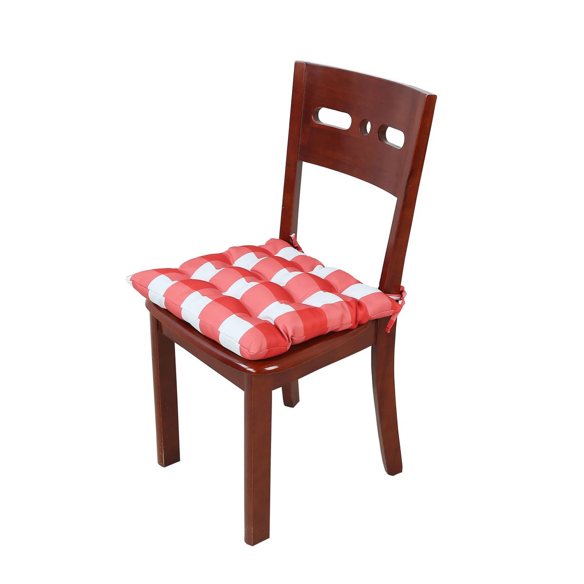 JUST HOME COLLECTION - Cojín Silla con Amarras 43x43cm Cuadros Coral