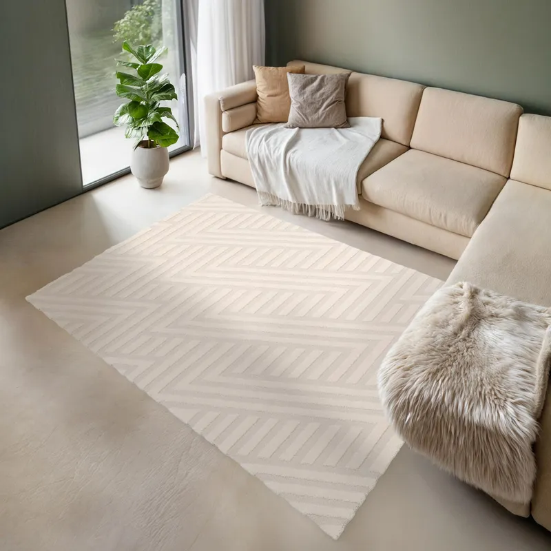 JUST HOME COLLECTION - Alfombra Cocoon 200x290 cm Polipropileno Blanco
