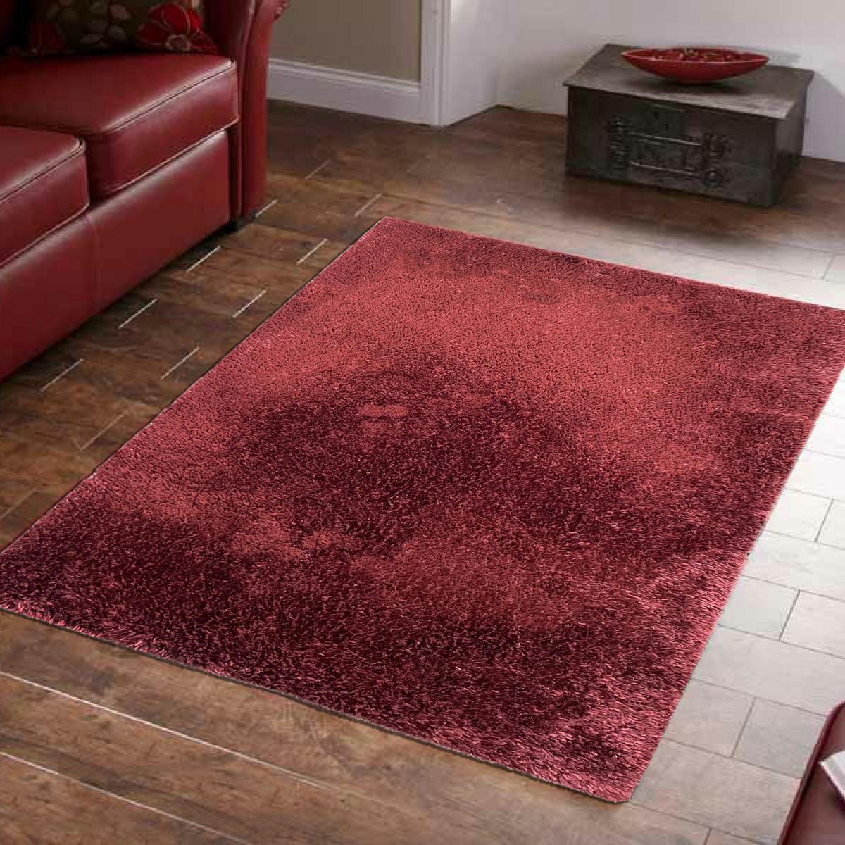 JUST HOME COLLECTION - Alfombra Shining 120x170 cm Poliéster Rojo