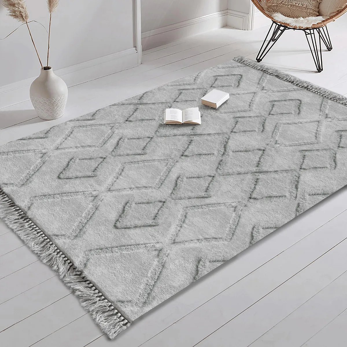 JUST HOME COLLECTION - Alfombra Design 120x170 cm Microfibra Gris