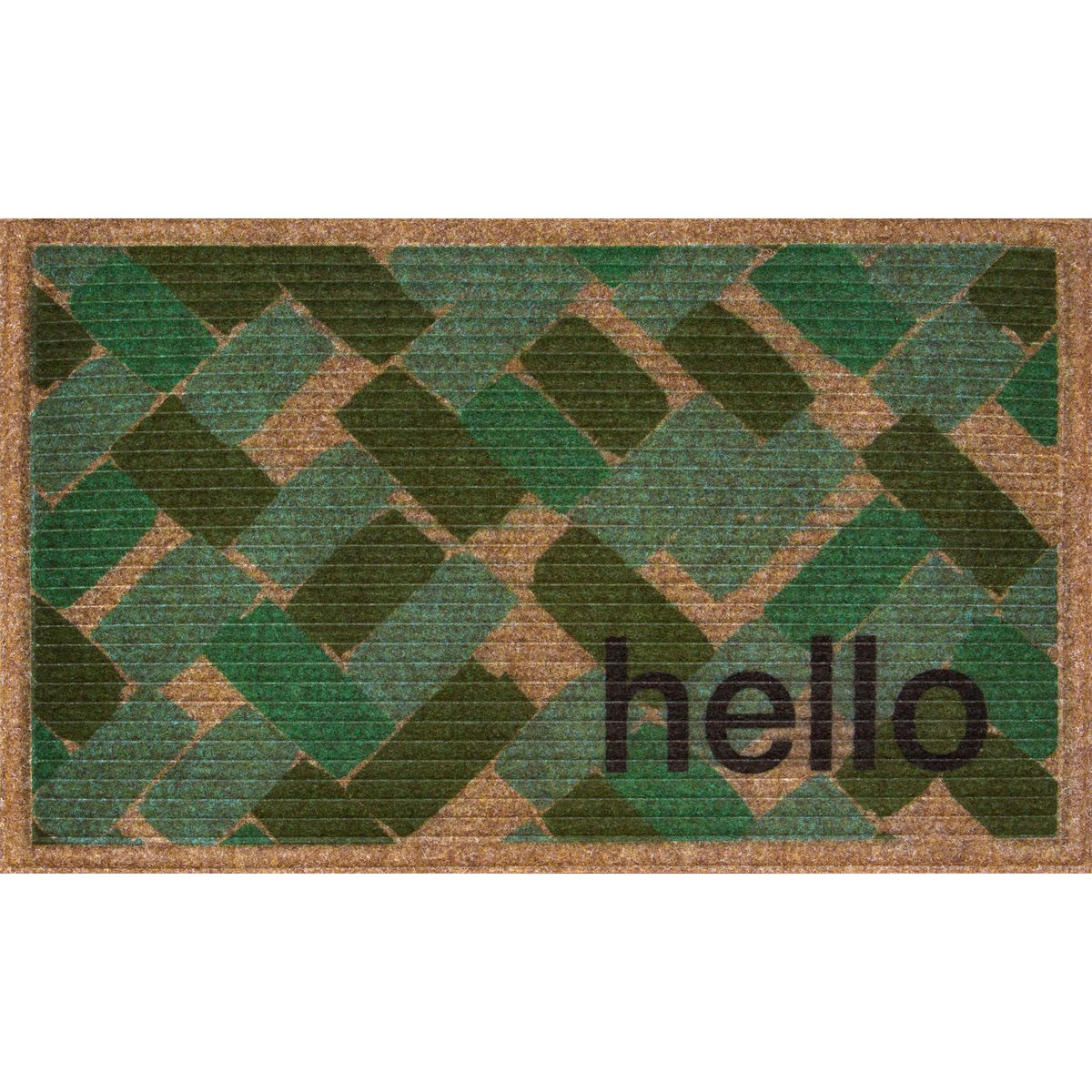 JUST HOME COLLECTION - Limpiapies Naturelle Hello 45x75 cm Caucho Multicolor
