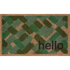 JUST HOME COLLECTION - Limpiapies Naturelle Hello 45x75 cm Caucho Multicolor