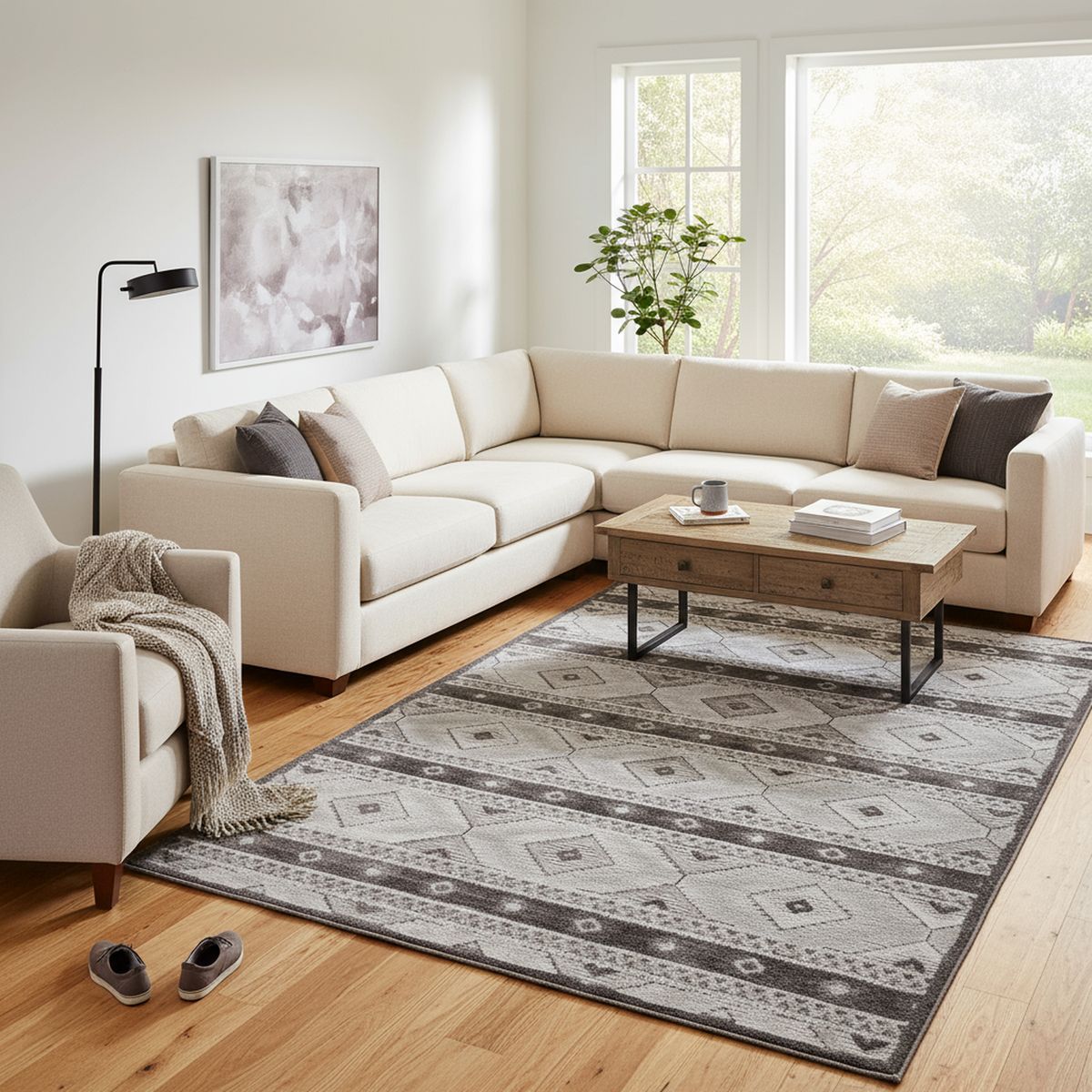 JUST HOME COLLECTION - Alfombra Chiara 200x285 cm Gris