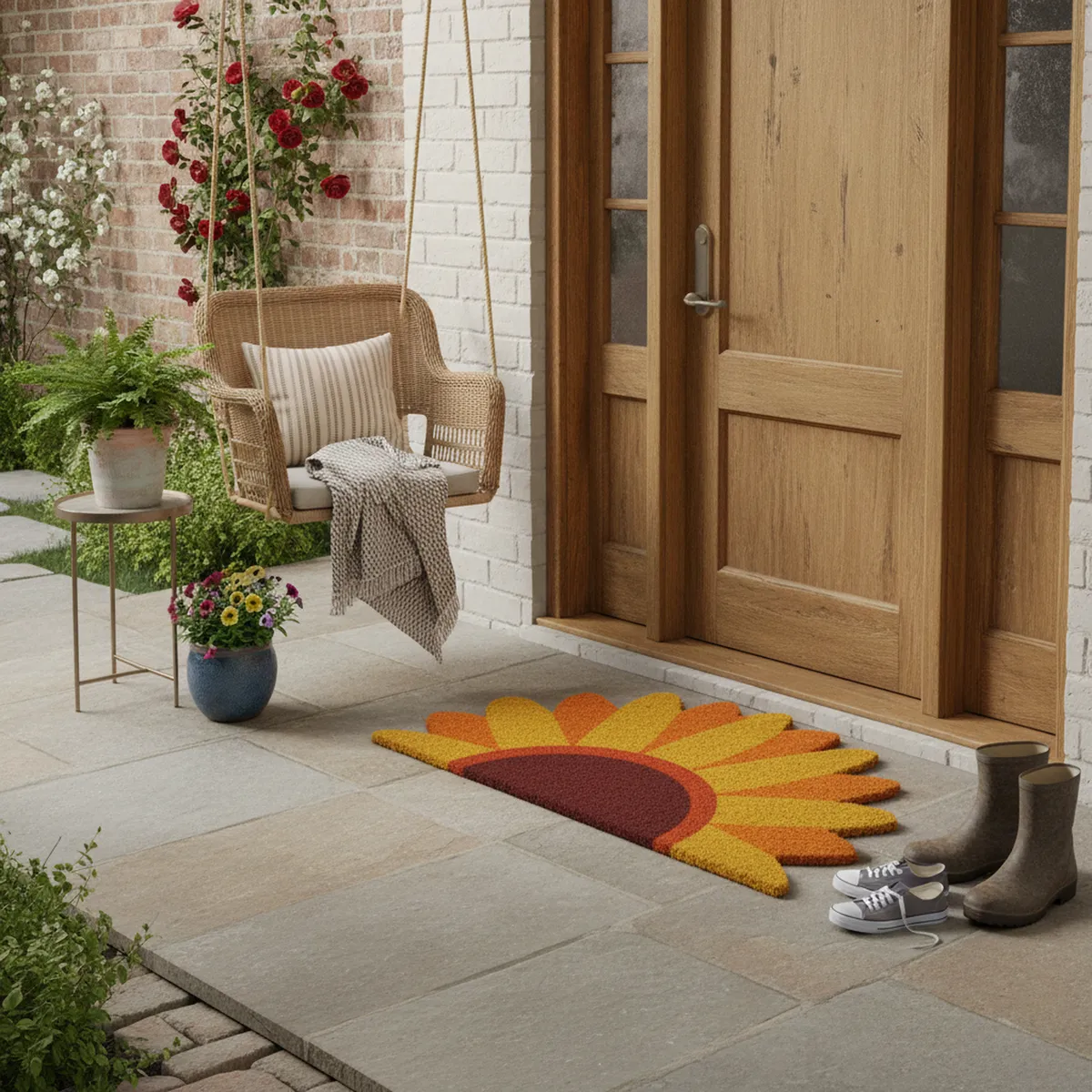 JUST HOME COLLECTION - Limpiapies Girasol 45x75 cm Amarillo