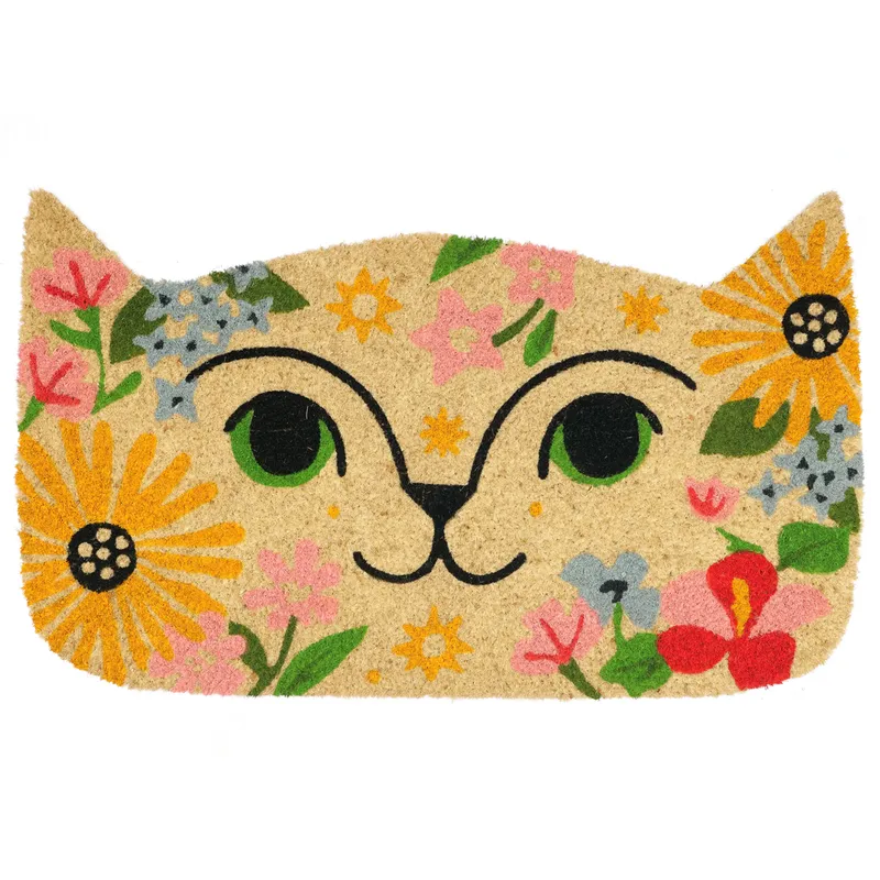 JUST HOME COLLECTION - Limpiapiés Gato Cara 45x75 cm Multicolor
