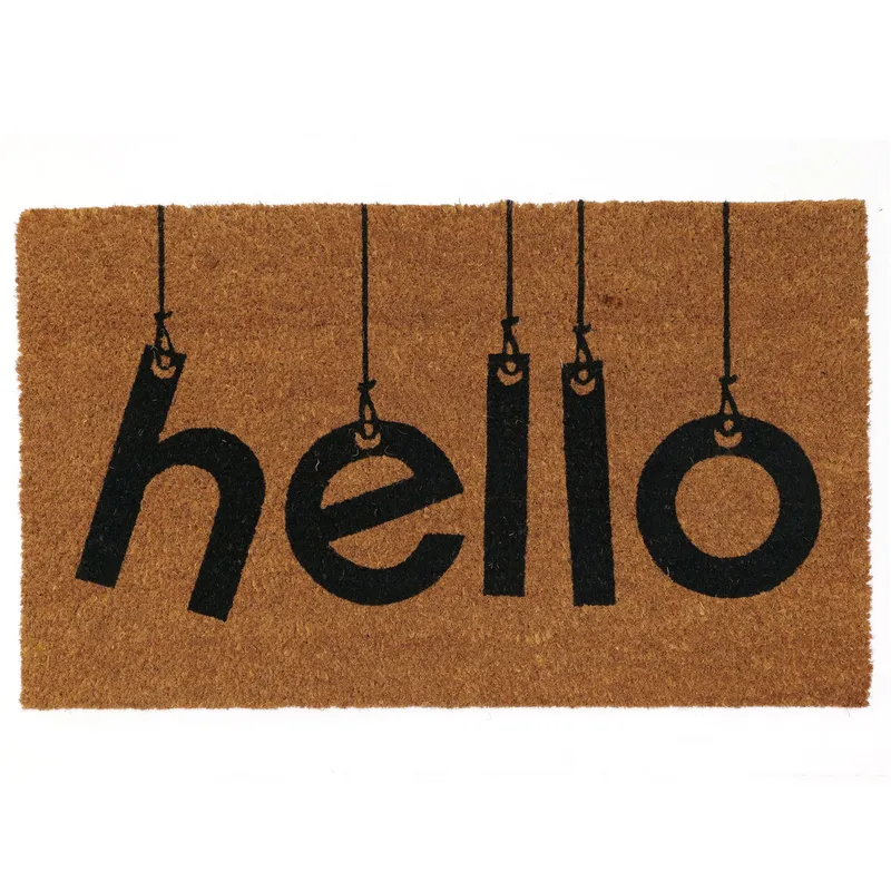 JUST HOME COLLECTION - Limpiapiés Hello 45x75 cm Natural, negro