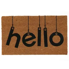 JUST HOME COLLECTION - Limpiapies Hello 45x75 cm Natural, negro