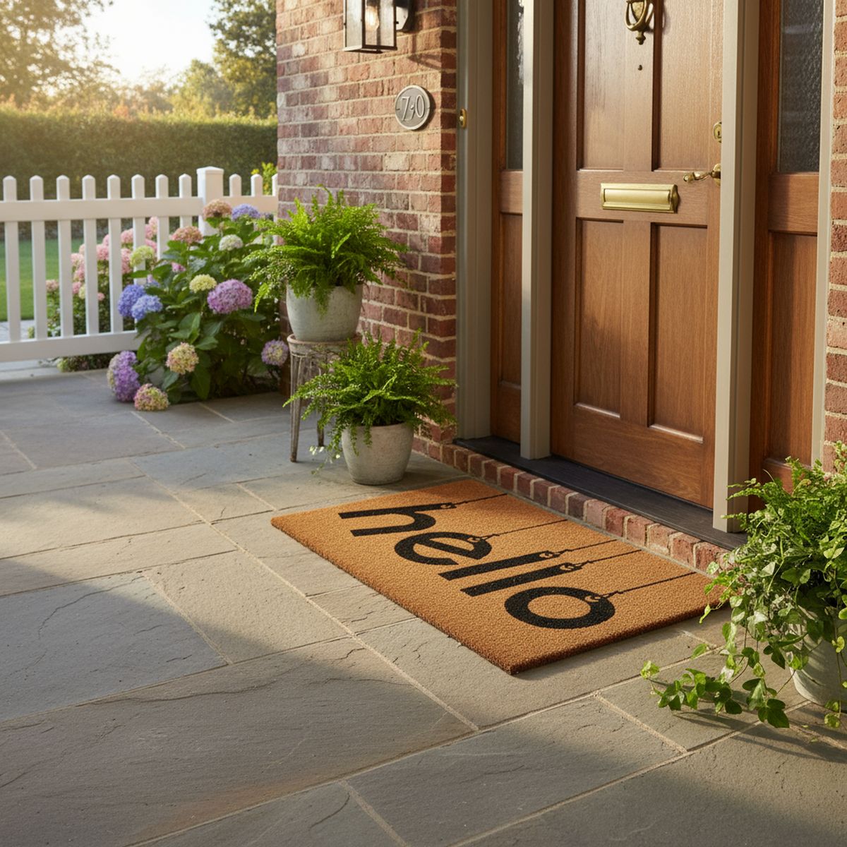 JUST HOME COLLECTION - Limpiapies Hello 45x75 cm Natural, negro