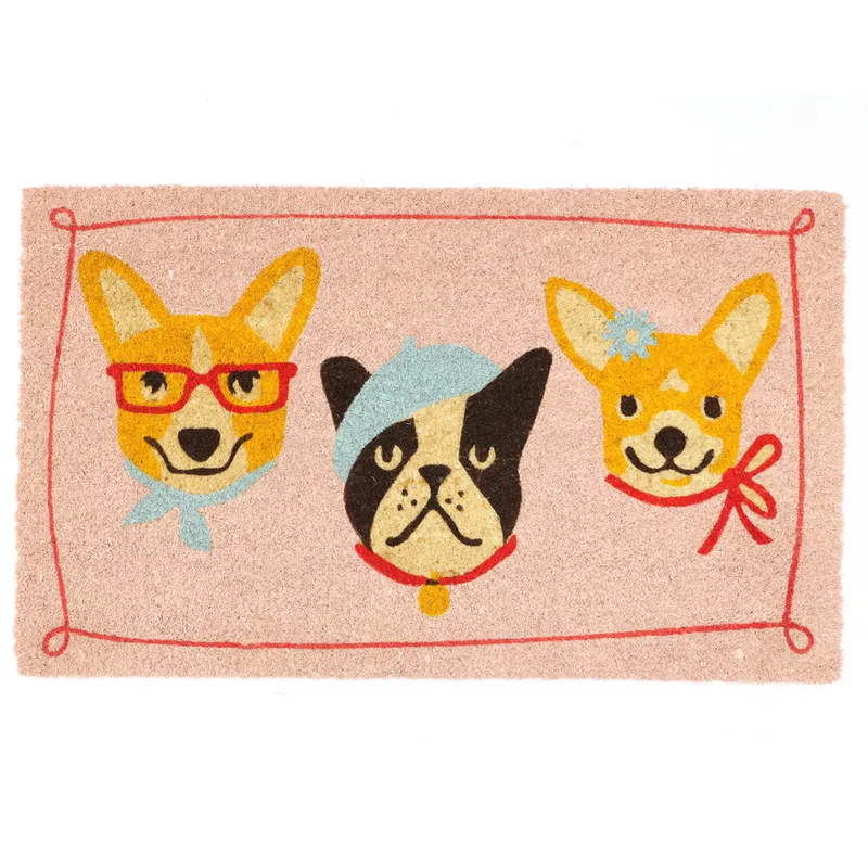 JUST HOME COLLECTION - Limpiapiés Perritos 45x75 cm Multicolor