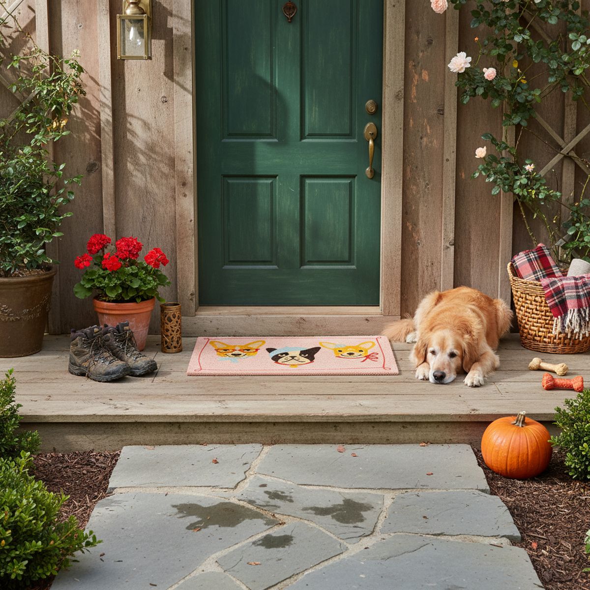 JUST HOME COLLECTION - Limpiapies Perritos 45x75 cm Multicolor