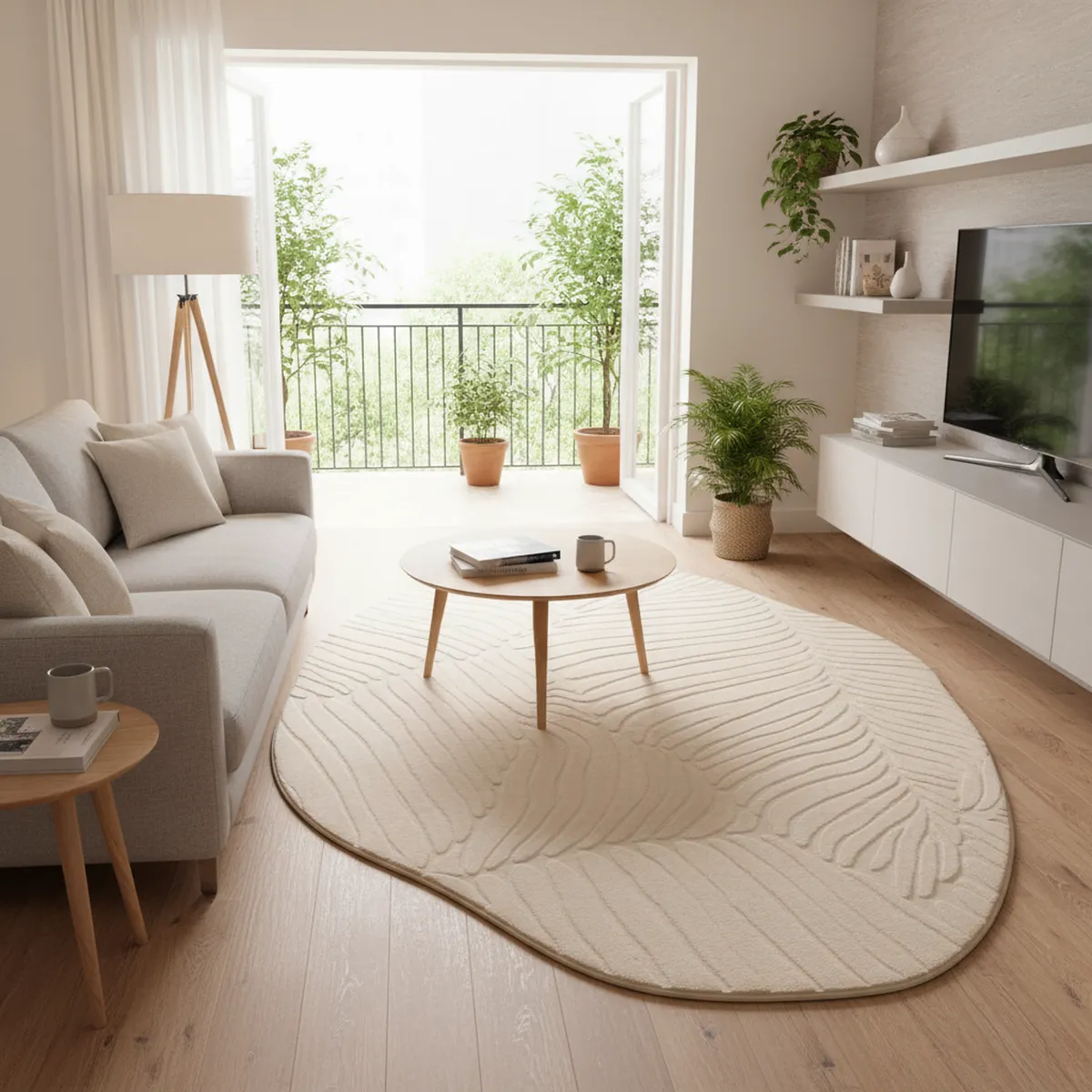 JUST HOME COLLECTION - Alfombra Canyon 160x230 cm Poliéster Crema