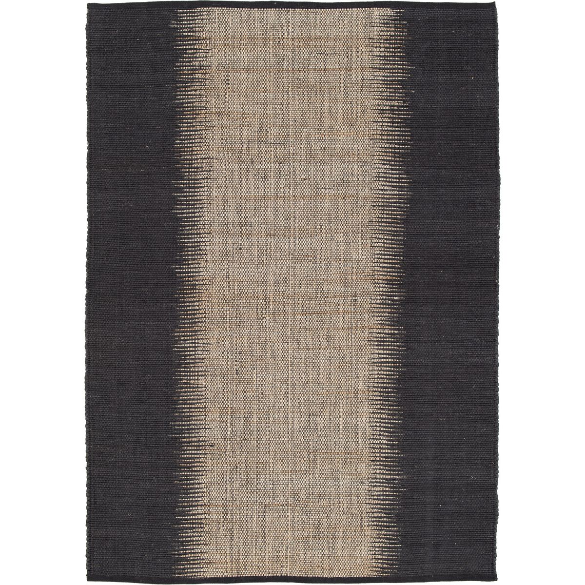 JUST HOME COLLECTION - Alfombra Poona 120x170 cm Yute Natural/Negro
